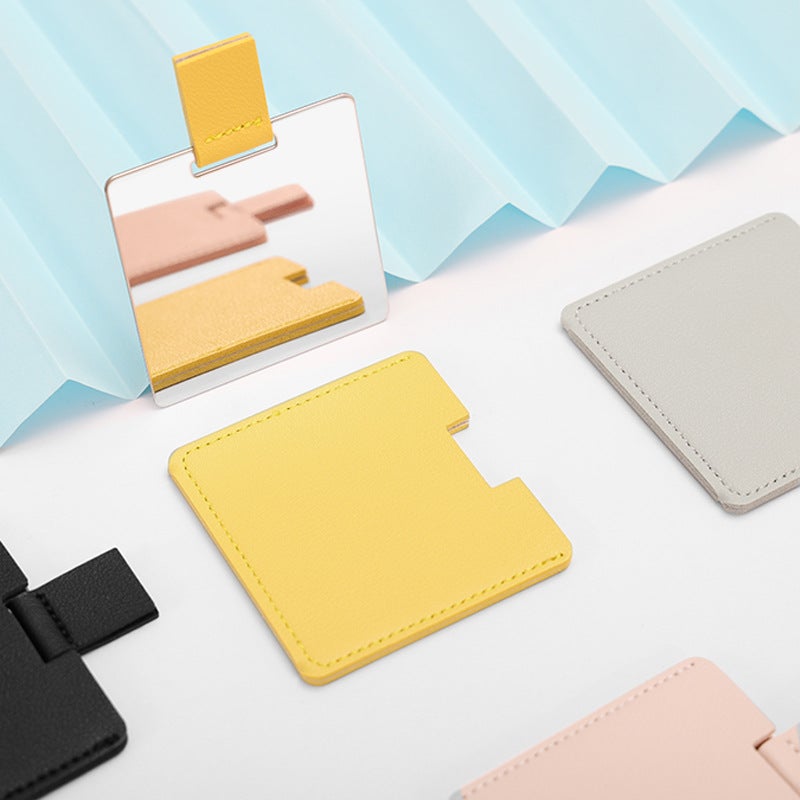 Stainless Steel Card Mirror Portable Drop-Resistant Borderless Cosmetic Makeup Mirror Square Card Case Portable Small Mirror - Image 5
