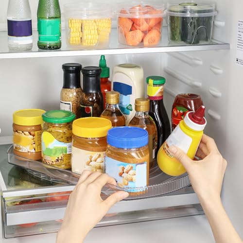 ROWNYEON Lazy Susan Turntable Organizer for Large Refrigerator 360 Rotate Fridge Organizers and Storage 1654 Inches Rectangle Lazy Susan Organizer for Fridge Cabinet Pantry1 - Image 1