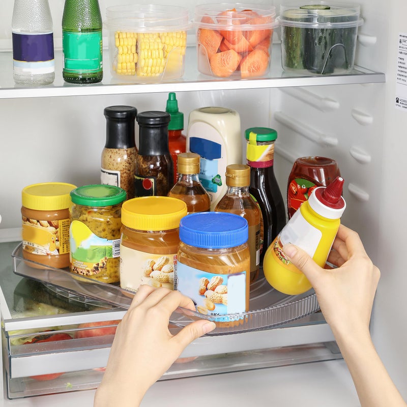 ROWNYEON Lazy Susan Turntable Organizer for Large Refrigerator 360 Rotate Fridge Organizers and Storage 1654 Inches Rectangle Lazy Susan Organizer for Fridge Cabinet Pantry1 - Image 2