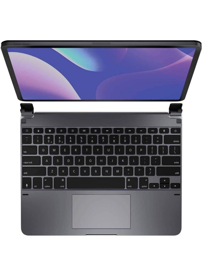 بريدج لوحة مفاتيح لاسلكية مع لوحة لمس وغطاء مغناطيسي لجهاز آيباد برو مقاس 12.9 بوصة - رمادي - Image 1