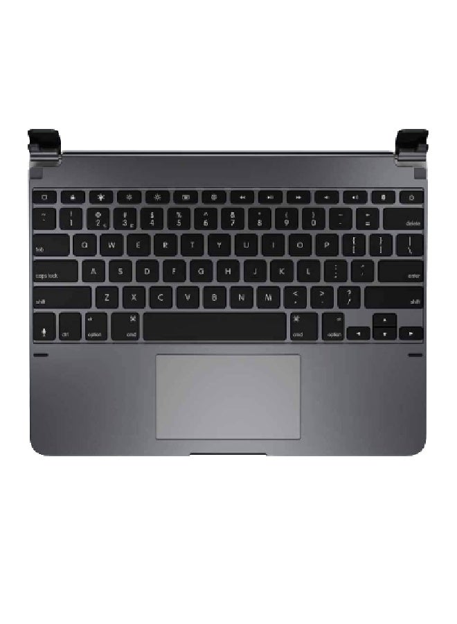 بريدج لوحة مفاتيح لاسلكية مع لوحة لمس وغطاء مغناطيسي لجهاز آيباد برو مقاس 12.9 بوصة - رمادي - Image 2