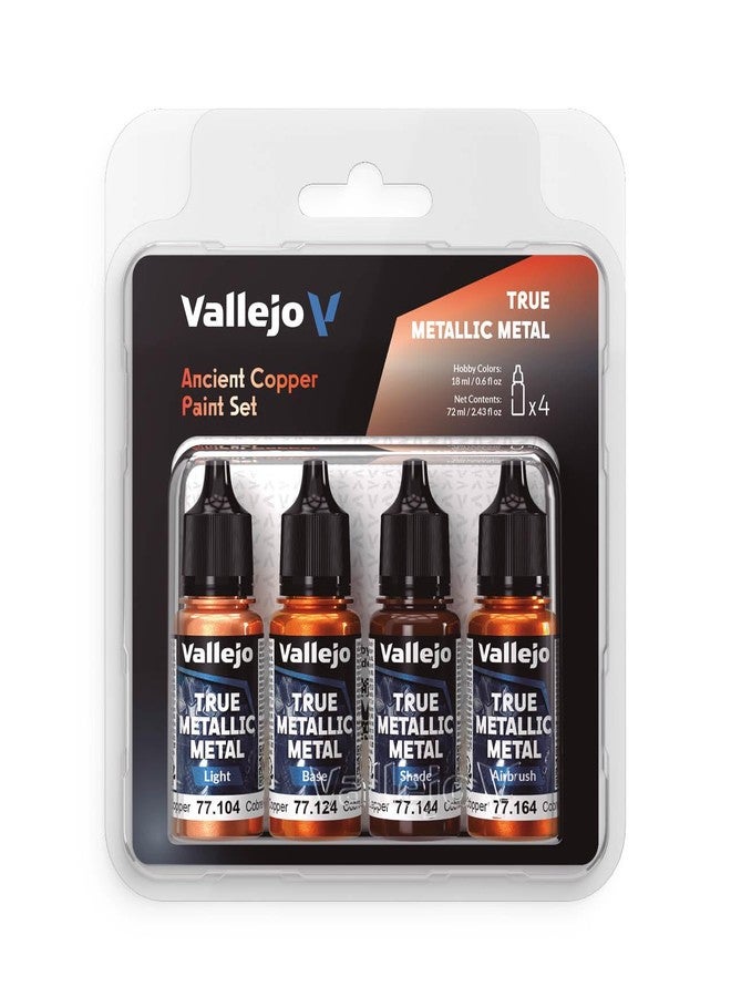 Vallejo - Ancient Copper Paint Set | True Metallic Metal | Acrylic Colors for Painting Metal Effects on Fantasy, Historical, and Wargaming Miniatures | BSL System | 4 Bottles x 18 ml (0.6 fl.oz.) - Image 1