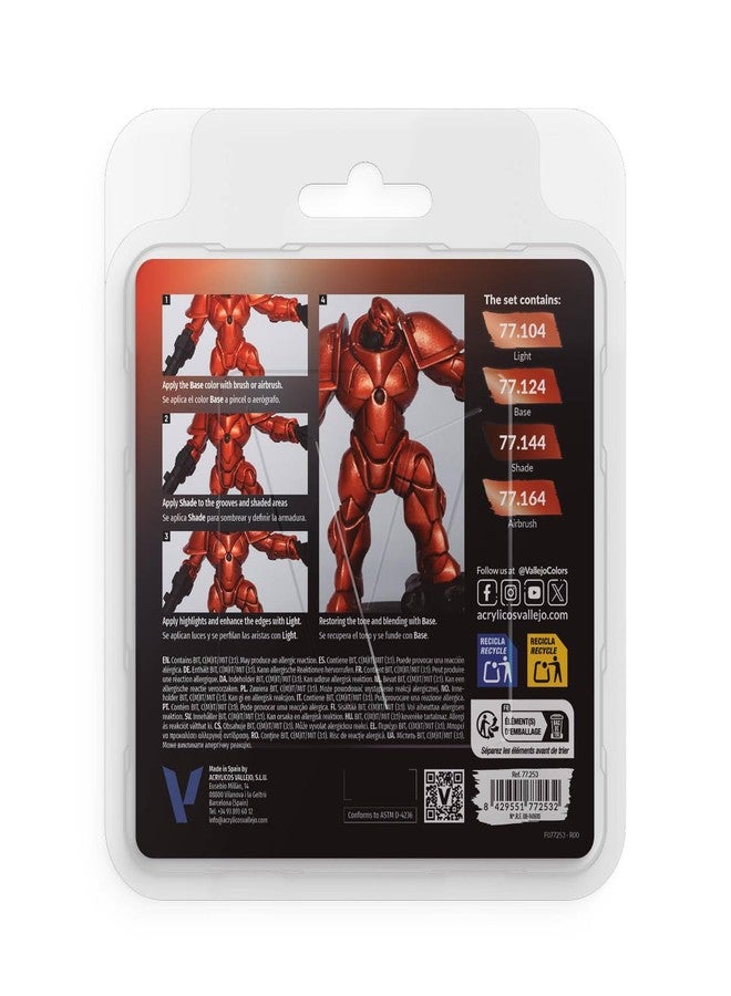 Vallejo - Ancient Copper Paint Set | True Metallic Metal | Acrylic Colors for Painting Metal Effects on Fantasy, Historical, and Wargaming Miniatures | BSL System | 4 Bottles x 18 ml (0.6 fl.oz.) - Image 2