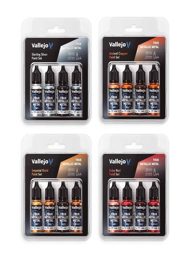 Vallejo - Ancient Copper Paint Set | True Metallic Metal | Acrylic Colors for Painting Metal Effects on Fantasy, Historical, and Wargaming Miniatures | BSL System | 4 Bottles x 18 ml (0.6 fl.oz.) - Image 4