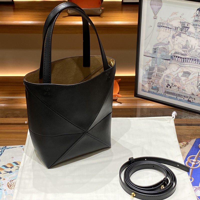 Cowhide Foldableing Deformation Geometric Bag Shoulder Crossbody Satchel Large Capacity Genuine Leather Tote Bag Bucket Bag - Image 1