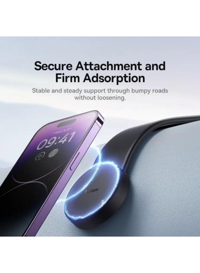 Bendable Magnetic Car Phone Holder for Dashboard, One-Hand Secure Mount, Compatible with All Phones - Image 4