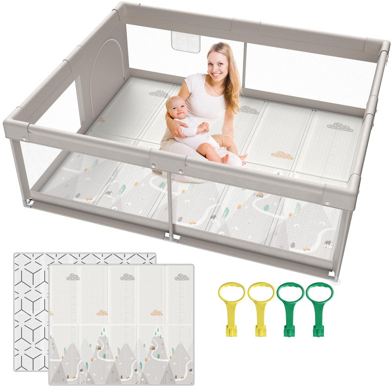71 59 inch Baby Playpen with Mat for Babies Toddlers and Kids