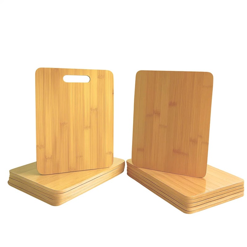 Set of 12 Bulk Wholesale Bamboo Cutting Boards Thin 12x9 Blank Wood Charcuterie Tray Grazing Platter for Cheese Fruits Veggies Catering Engraving Gifts Resin Epoxy Crafts Wall Art