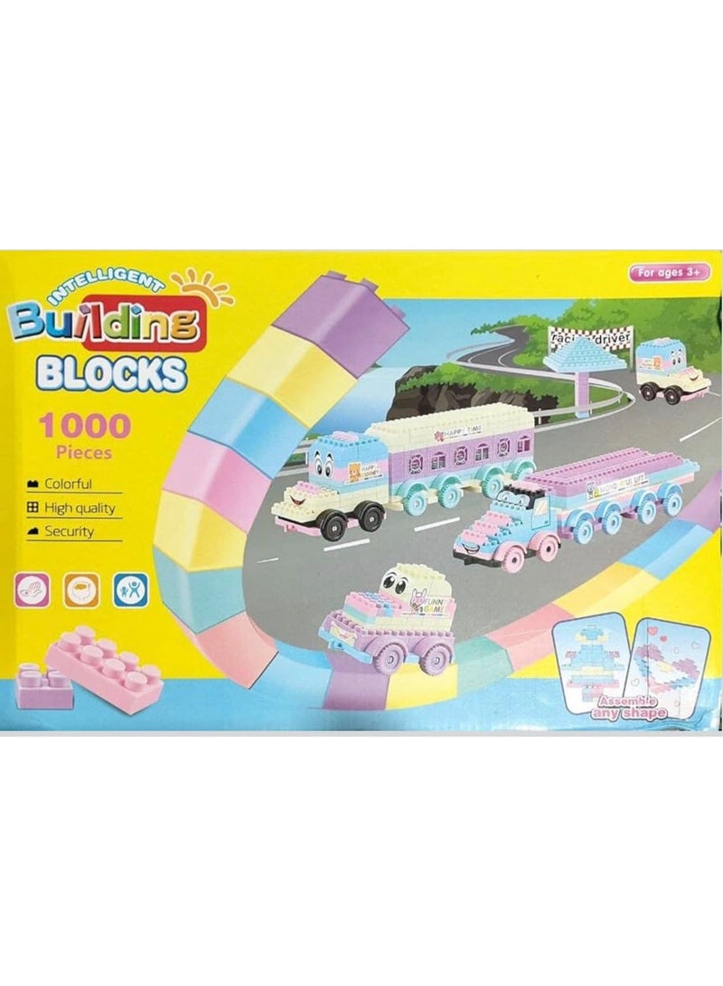 Building Blocks 1000 Pieces Let Kids Build Anything They Can Imagine, From Cars, Houses To Animals And More, Using Colourful, Multi-Size Bricks - Image 1