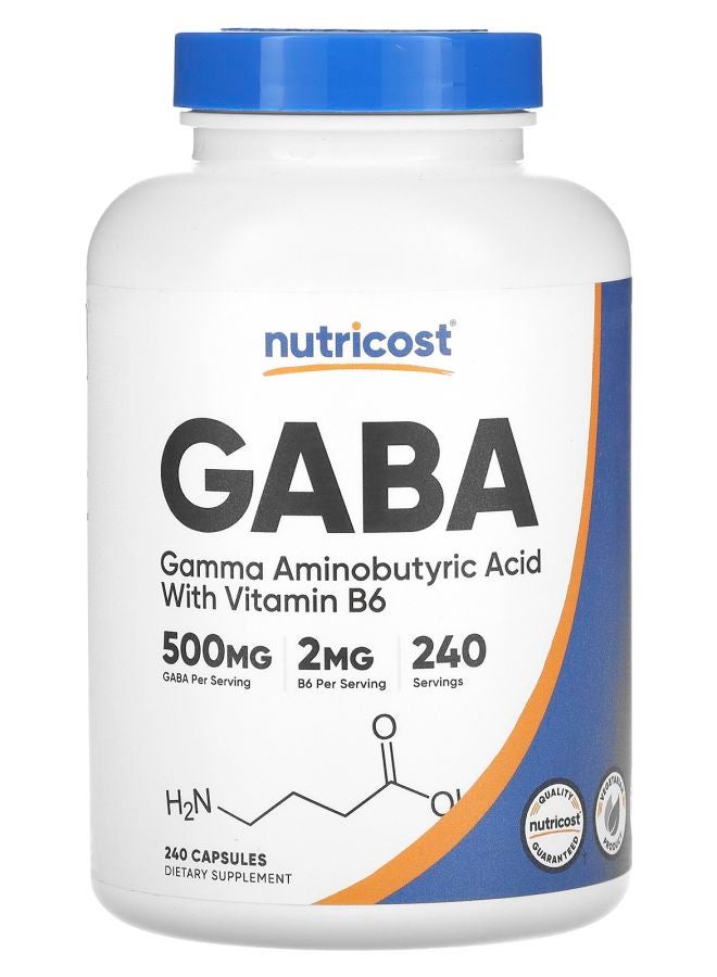 Nutricost GABA With Vitamin B6 500 mg 240 Capsules