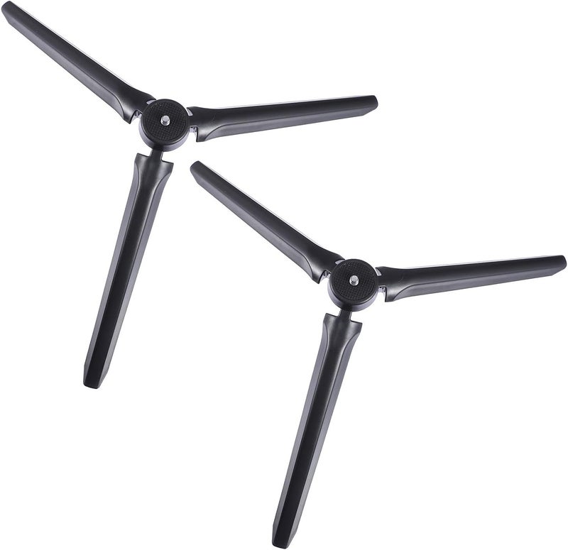 2 Pcs Foldable Camera Tripod and Tabletop Tripod for Streaming and Recording, 1/4 Inch Screw Mount, Stable Desktop Stand for Photography and Projector Use - Image 1
