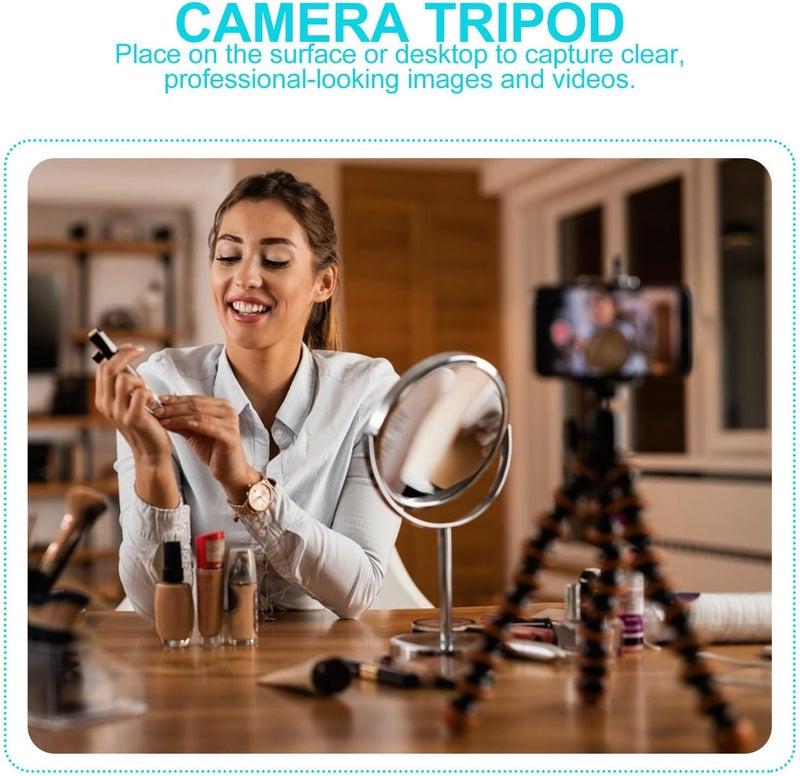 2 Pcs Foldable Camera Tripod and Tabletop Tripod for Streaming and Recording, 1/4 Inch Screw Mount, Stable Desktop Stand for Photography and Projector Use - Image 2