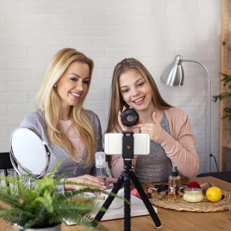 2 Pcs Foldable Camera Tripod and Tabletop Tripod for Streaming and Recording, 1/4 Inch Screw Mount, Stable Desktop Stand for Photography and Projector Use - Image 4