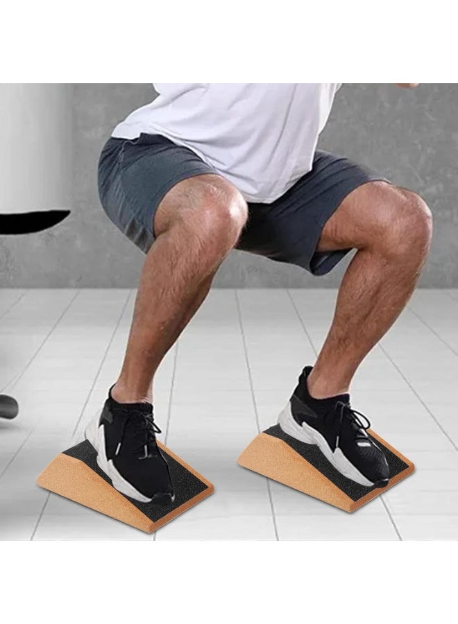 Soofam Squat Wedge Block - Heel Elevated Squat Training - Portable Anti-Slip Fitness Ramp Suitable for Men and Women - Home-Use Item for Fitness, Push-Ups, Yoga, and Weightlifting Calf Stretching Incline Board - Image 2