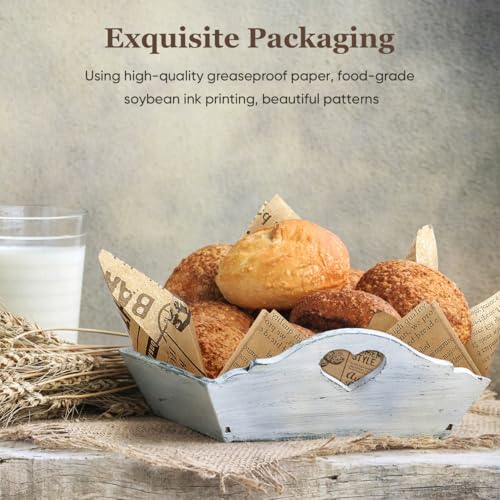 DOITOOL Decorative Newspaper Parchment Paper - 50 Sheets Wax Paper for Food, Greaseproof Bbqs Picnic Bakery Liner - Image 2