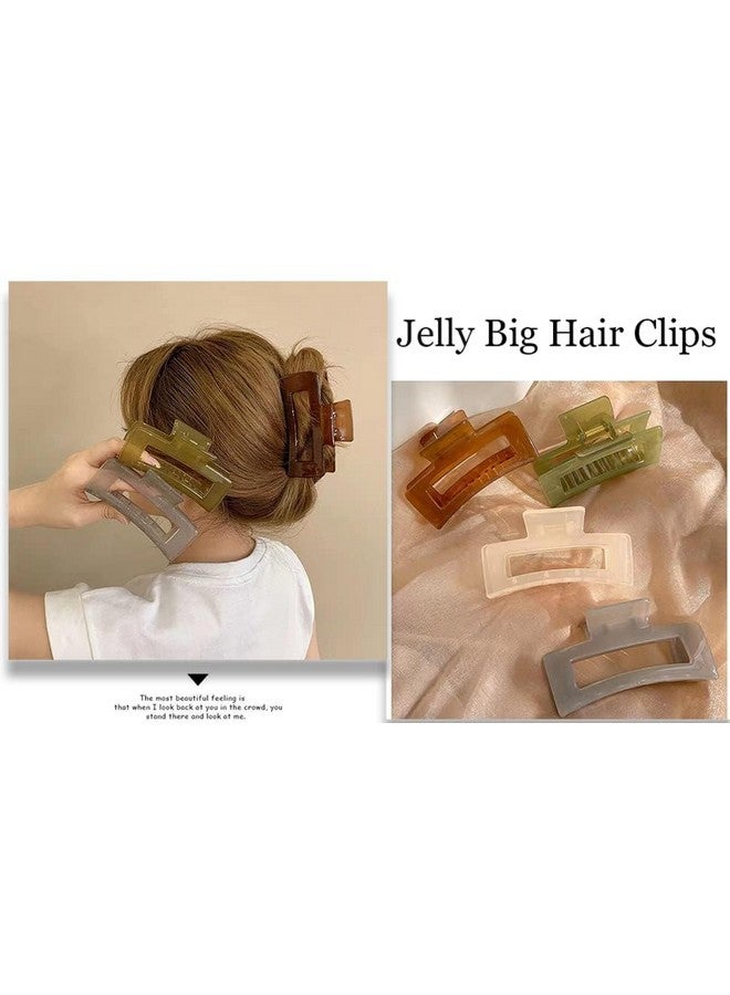 AUTOWRAP Big Hair Claw Clips Large Jelly Clip Hair Claw Clamps Butterfly Hair Clips Nonslip Strong Hold Jaw Clip Hair Accessories for Women and Girls - Image 3