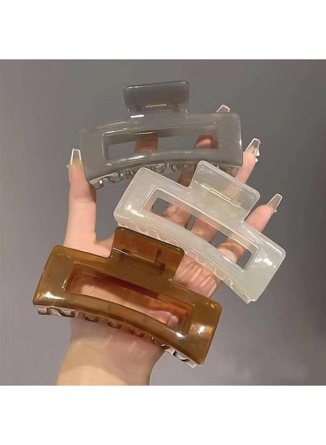 AUTOWRAP Big Hair Claw Clips Large Jelly Clip Hair Claw Clamps Butterfly Hair Clips Nonslip Strong Hold Jaw Clip Hair Accessories for Women and Girls - Image 2