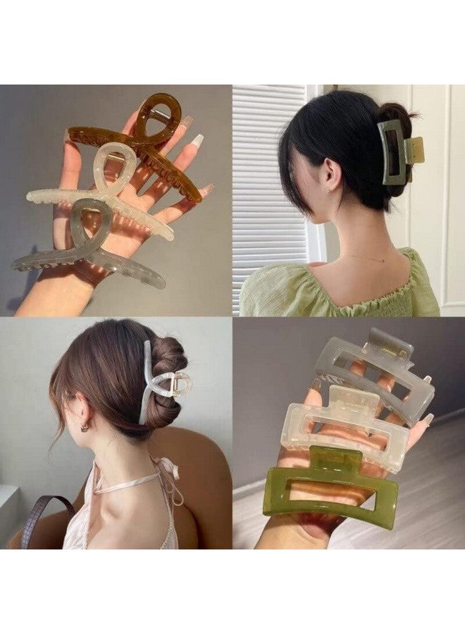 AUTOWRAP Big Hair Claw Clips Large Jelly Clip Hair Claw Clamps Butterfly Hair Clips Nonslip Strong Hold Jaw Clip Hair Accessories for Women and Girls - Image 5