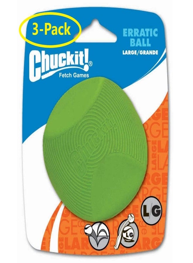Chuckit! Chuckit Erratic Ball for Dogs Large Ball 3" Diameter (Pack of 3) - Image 1