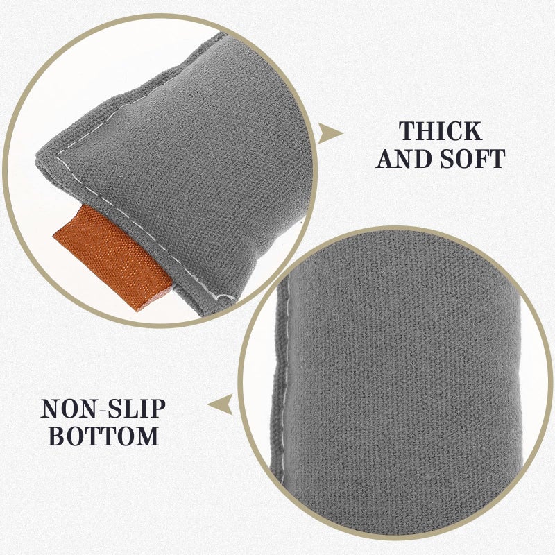 Cotton Ergonomic Mouse Wrist Rest And Elbow Mat Set Anti Slip Light Grey 13X5Cm - Image 4