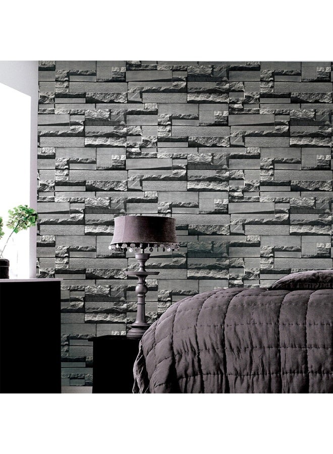 Anna English Vintage Style Brick Fireplace Background 3D Embossed PVC Self-Adhesive Wallpaper - Image 2