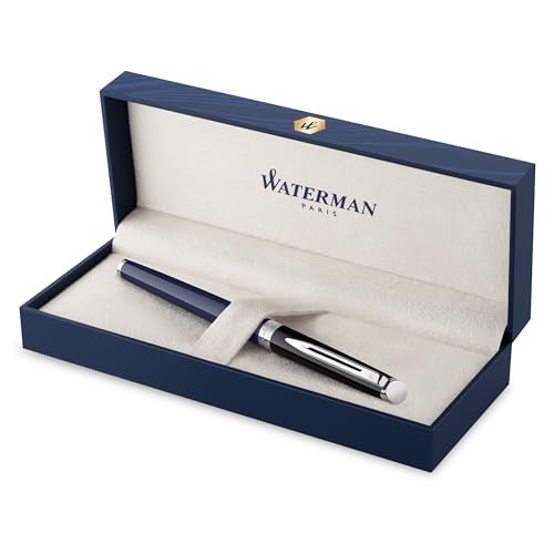 Waterman Hémisphère Rollerball Pen | Black & Blue Lacquer with Palladium Coated Trim | Fine Point | Black Ink | Gift Box - Image 1
