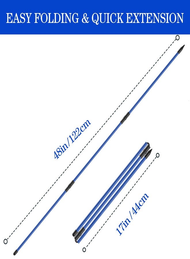 Seticek Golf Alignment Sticks 2 Pack,Upgraded 48" Collapsible Alignment Stick Golf Training Aid for Aiming, Putting, Swing Trainer, Golf Training Sticks with Clear Tube Case（Blue） - Image 4