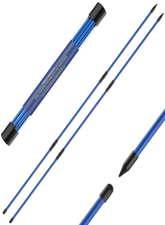 Seticek Golf Alignment Sticks 2 Pack,Upgraded 48" Collapsible Alignment Stick Golf Training Aid for Aiming, Putting, Swing Trainer, Golf Training Sticks with Clear Tube Case（Blue） - Image 1