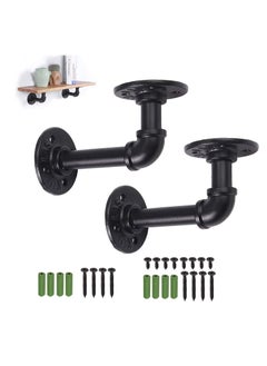 Industrial Pipe Shelf Brackets, 2Pcs Industrial Pipe Floating Shelf Brackets Scaffold Board Shelf Brackets Pipe Floating Shelf Brackets for Bookshelf Scaffolding Board (15 X 8 cm)