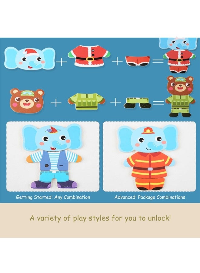 ShebSheb Wooden Jigsaw Bear Family Puzzle Box, Dressing Puzzles Toys, Dress-up Puzzle Set（72 pcs） (Mixed) - Image 3