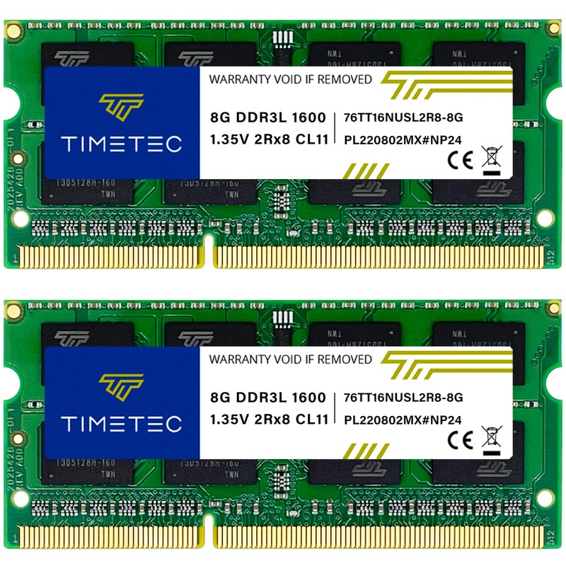 Timetec Premium 16GB KIT2x8GB DDR3LDDR3 1600MHzDDR3L1600 PC3L12800 NonECC Unbuffered 135V15V CL11 2Rx8 Dual Rank 204 Pin SODIMM Laptop Notebook RAM - Image 2