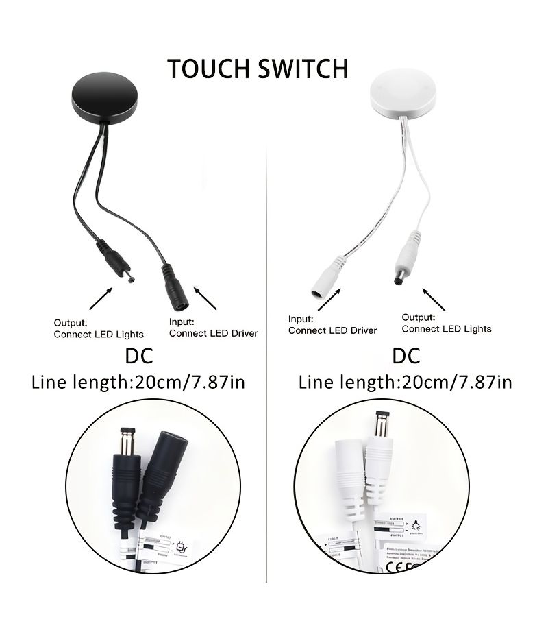 DC 5V-24V 5A مفتاح ذكي يعمل باللمس مع تحكم بالإيماءات قابل للتعتيم لإضاءة شريط LED للخزائن - Image 4