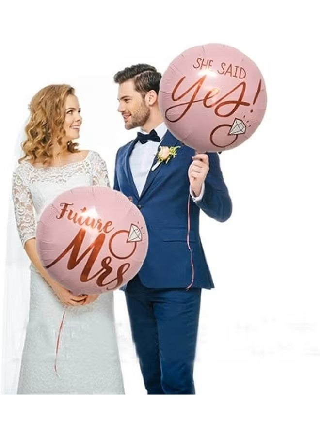 روعة مجموعة بالونات رقائقية على شكل خاتم ألماس، 5 قطع من مستلزمات حفل الزفاف للعروس لحفل الزفاف العروس لحفل الخطوبة زينة الزفاف - Image 2