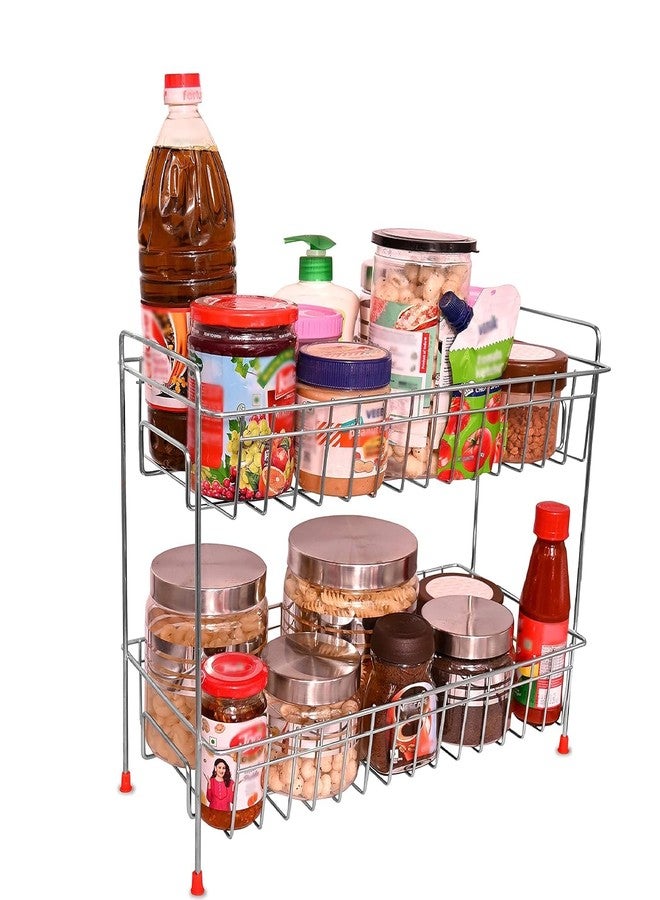12FOR COLLECTION رف توابل/رف فواكه وخضراوات/منظم تخزين للمطبخ ورف للحمام من الفولاذ المقاوم للصدأ الثقيل من 12FOR COLLECTION - [41 × 20 × 37 سم] (حامل توابل للمطبخ/رف متعدد الأغراض) - Image 1