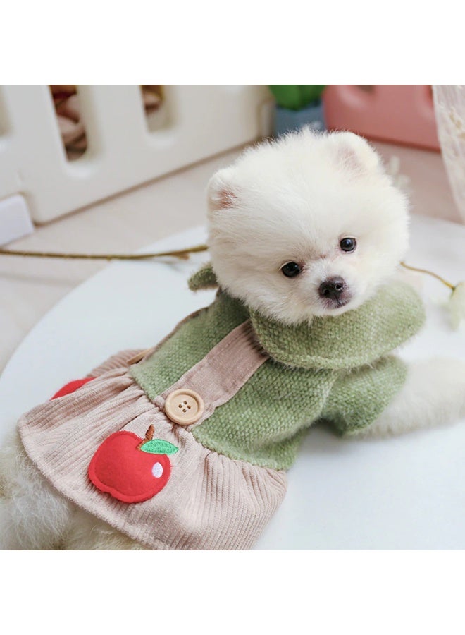 Sweet Cathy Pet Cat Dog Dress Apparel Clothes Apple Strap Skirt Cute Clothing Costume - Image 2