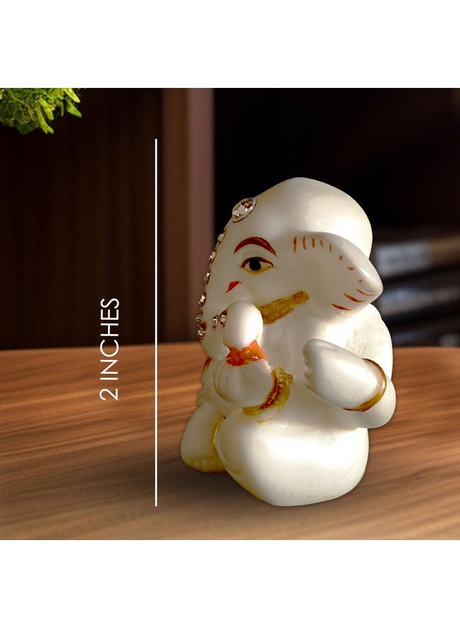 SOLOBOLO Ganesh Idol for Car Dashboard with Small Temple for Car Dashboard,Ganesh Idol for Office Desk,Ganesha Idol for Gift,Gift for Housewarming Ceremony (Singhasan with Ganesh Idol) - Image 4