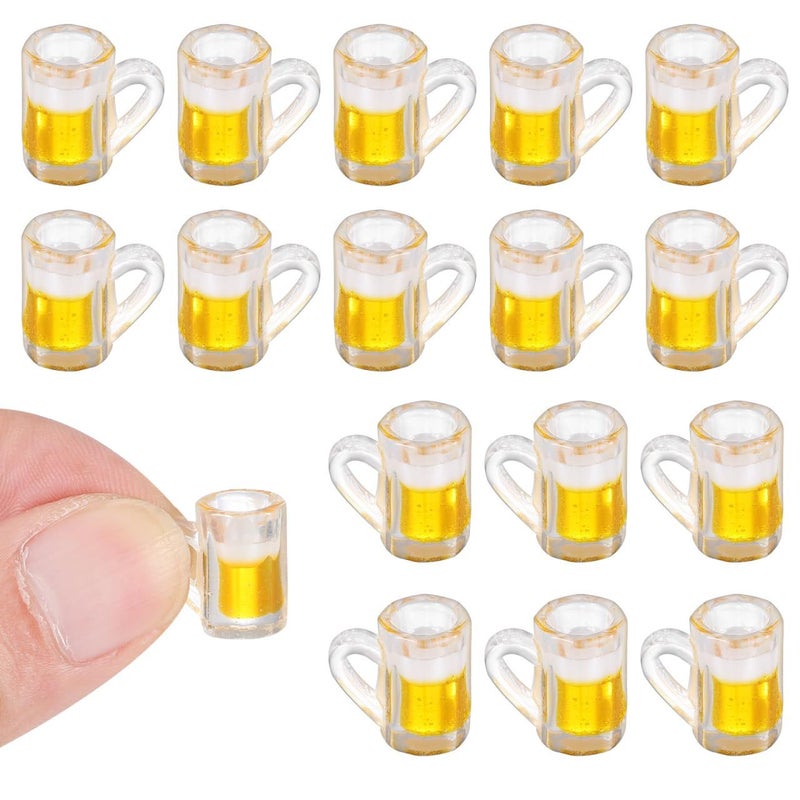 Mini Beer Mugs Set 20PCS Resin Dollhouse DIY Crafts Decor Accessories - Image 2