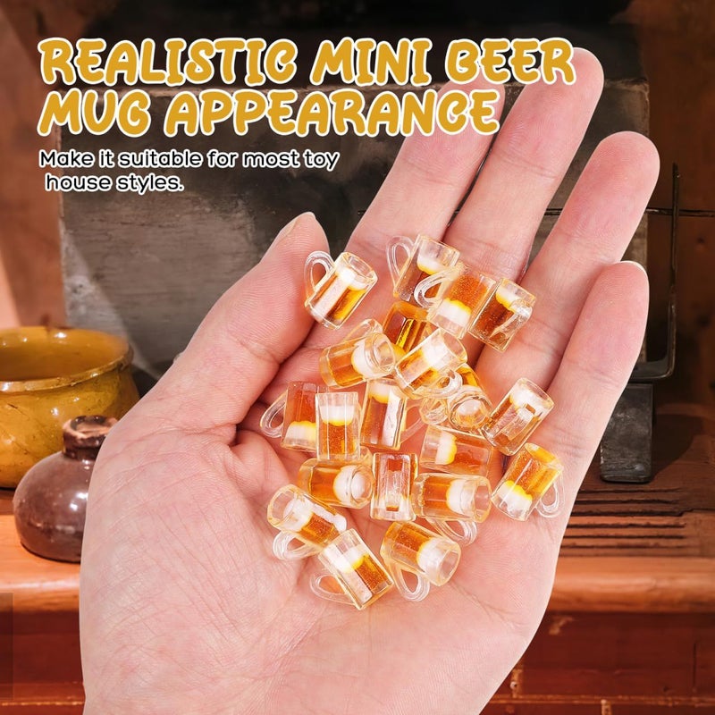 Mini Beer Mugs Set 20PCS Resin Dollhouse DIY Crafts Decor Accessories - Image 5