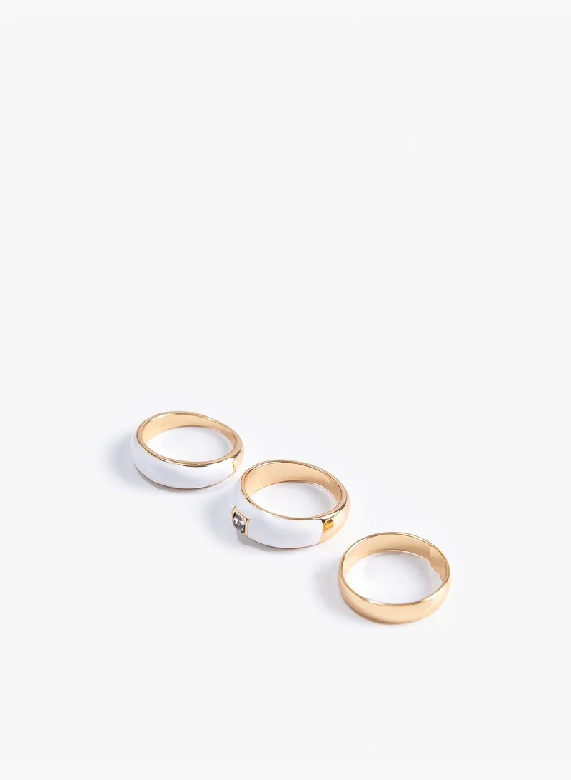 KOTON 3 Part Jeweled Ring Set