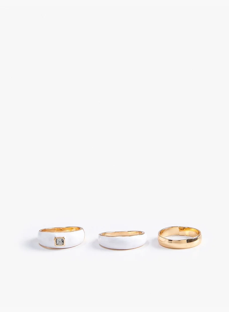 KOTON 3 Part Jeweled Ring Set