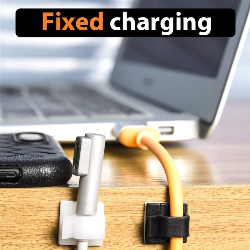 Ahlan [Upgraded] 100 Pcs Adhesive Cable Clips, Wall Wire Clips for Cable Management, Strong Cord Clips Wire Holders for The Wall, Under Desk, Lights, Car, Dash Cam, Electric Wires Small (Black) - Image 2