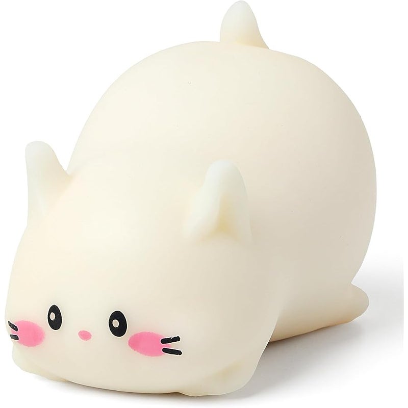 AiSiXin Cat Stress Balls, Cute Cat Squishy Toys for Kids and Adults, Stress Relief Sensory Toys (White), Fidget Toys Squishy Suitable Boys Girls, Animal Dough Squishies Squeeze Toys, Party Favors for Kids - Image 1