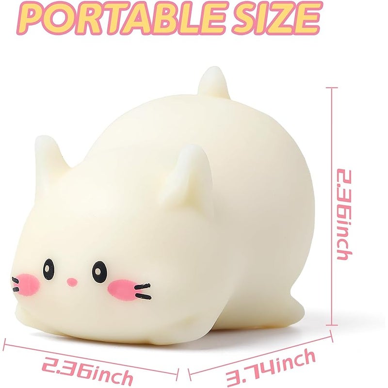 AiSiXin Cat Stress Balls, Cute Cat Squishy Toys for Kids and Adults, Stress Relief Sensory Toys (White), Fidget Toys Squishy Suitable Boys Girls, Animal Dough Squishies Squeeze Toys, Party Favors for Kids - Image 3
