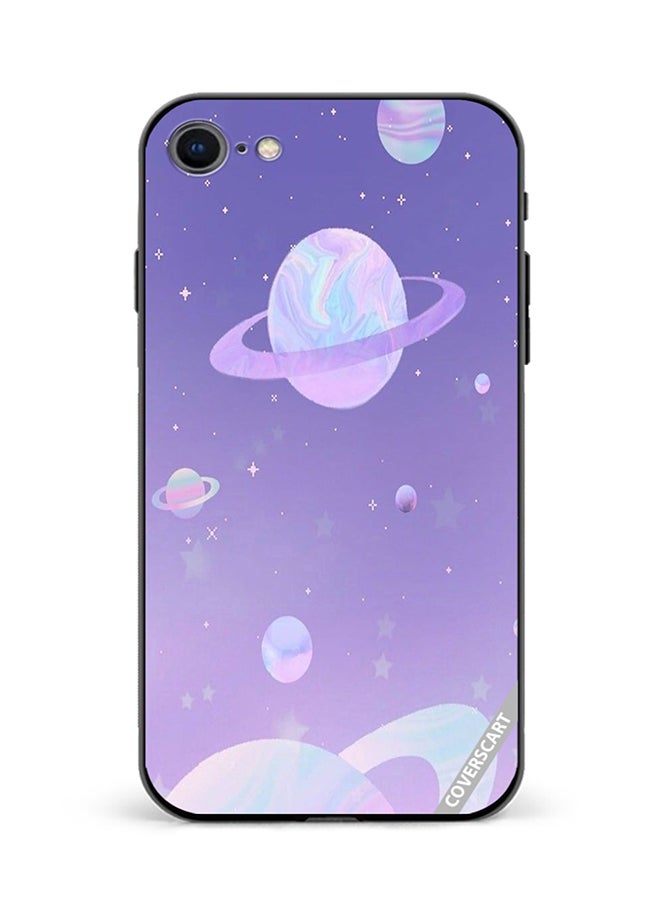 Protective Case Cover For Apple iPhone 8 Galaxy Design Multicolour