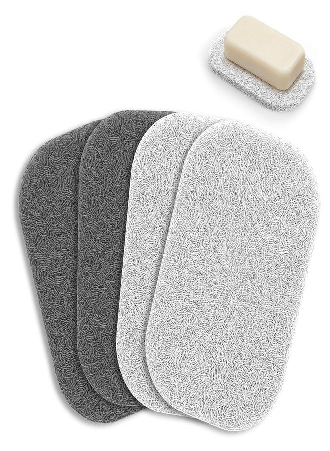 Verwohnt Soap Saver Pads for Bar Soap Holder, 4 Pack Self-Draining Soap Dish Lifting Pad for Shower, Bathroom & Kitchen, Non-Slip, Quick-Dry, Reusable Soap Sponge Saver, BPA-Free, Easy to Clean White and Gray - Image 1