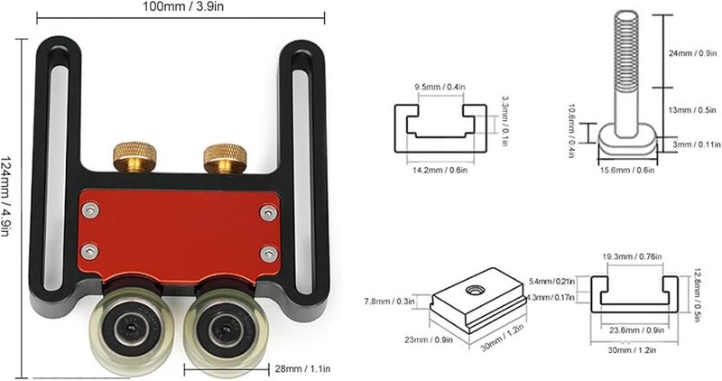 طاولة منشار دوارة مزدوجة العجلات لوح توجيه الأسطوانة أداة مساعدة للأعمال الخشبية - Image 3