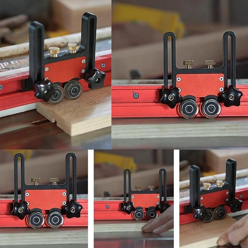 طاولة منشار دوارة مزدوجة العجلات لوح توجيه الأسطوانة أداة مساعدة للأعمال الخشبية - Image 5