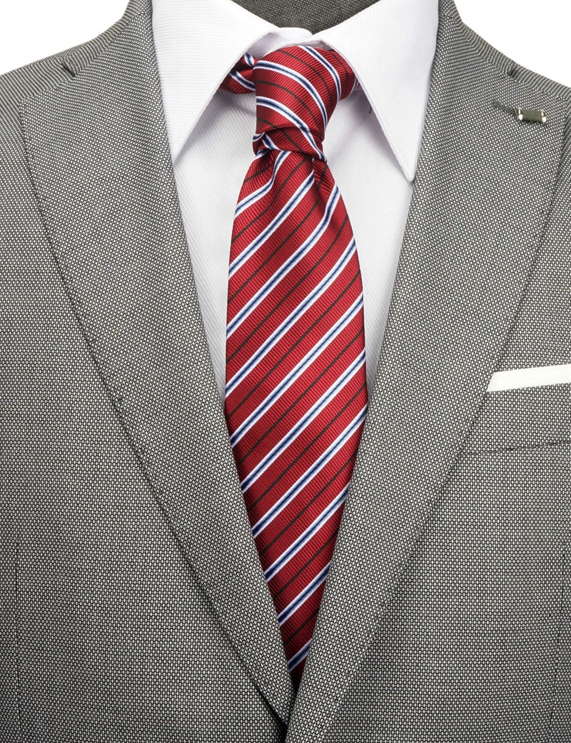 ZENXUS Extra Long Ties for Big and Tall Men, 63 inch XL Long Neckties, Red, Navy, Golden Orange, 4-Pack - Image 3