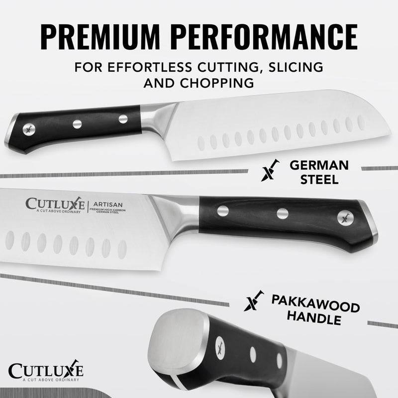 Cutluxe Chef Knife Set, 7 PCS Professional Chef's Knife Set â€“ Razor Sharp German Steel, Full Tang, Ergonomic Handles â€“ Artisan Series - Image 3