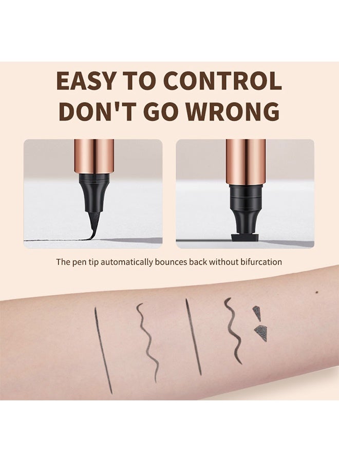 OCHEAL Cat Eye Stamp Eyeliner Pen,Double Head Seal Stamp Eyeliner Black，Double Ended Waterproof Liquid Eyeliner Pen - Image 3